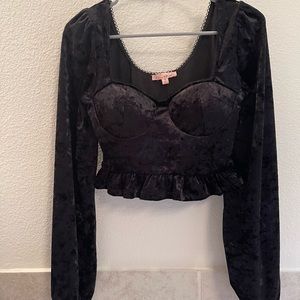 Puff Sleeve Velvet Shirt